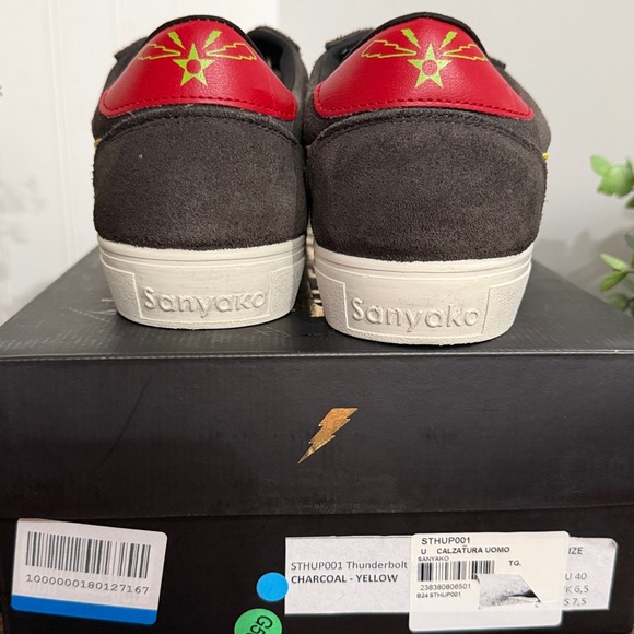 NWT Sanyako Thunderbolt Charcoal-Yellow women's sneakers. - Picture 4 of 8